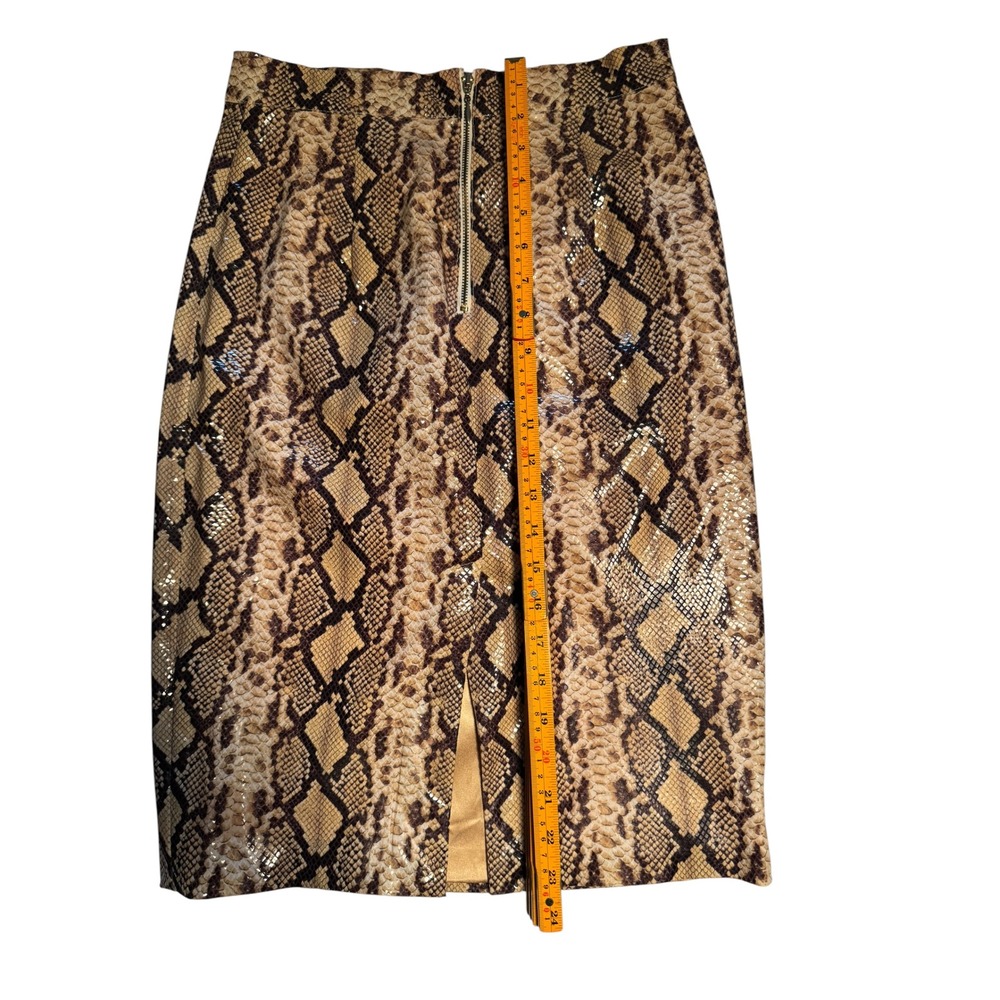 Guess by Marciano Snakeskin Pencil Skirt Brown Tan Animal Print Size 2 - Picture 5 of 6